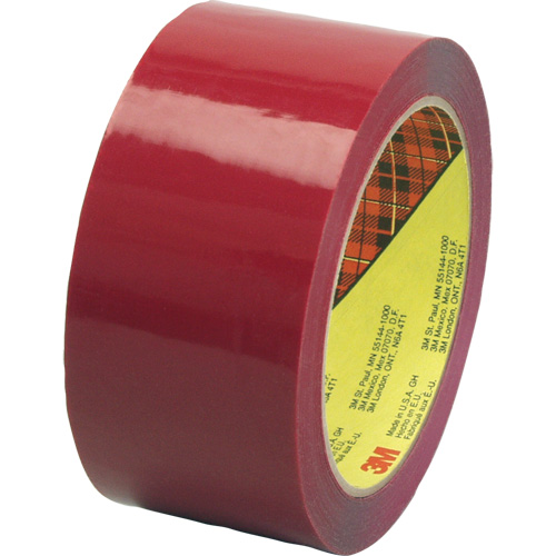 3M 371-48X100-RED Scotch&reg; Box Sealing Tape 371, Hot Melt Adhesive, 1.9 mils, 48 mm (2") x 100 m (328')