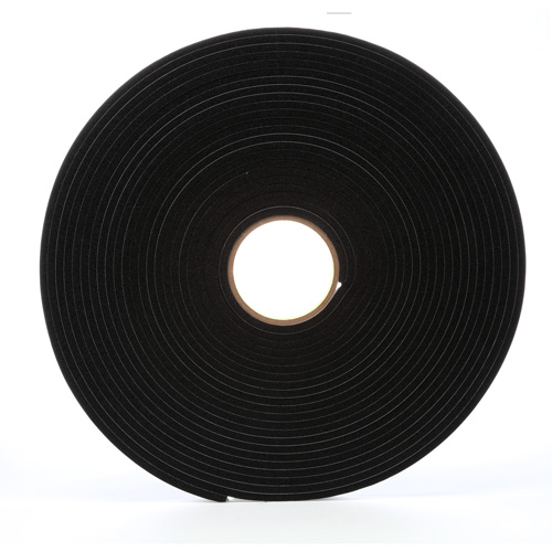 3M 4504-3/4X18 4504 Vinyl Foam Tape, 19 mm (3/4") W x 16.5 m (54') L, 250 mils, Black