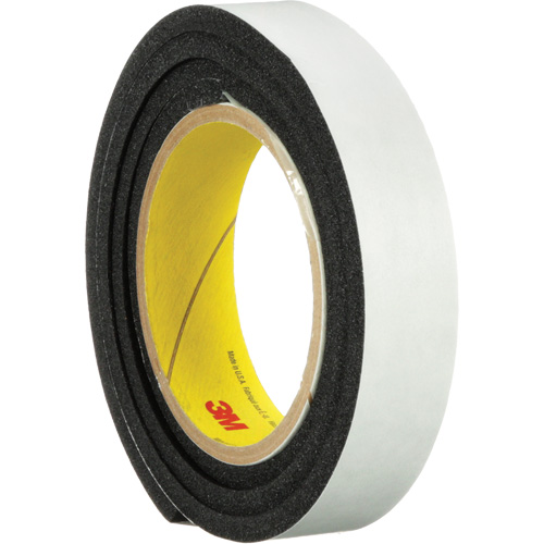 3M 4714-1X18 Ruban en mousse de vinyle 4714, 25,4 mm (1") la x 16,5 m (54') lo, 250 mils, Noir