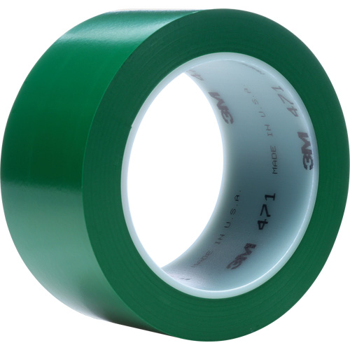 3M 471-3X36-GRN Ruban en vinyle 471, 76 mm (3") la x 32,9 m (108') lo, 5,3 mils, Vert