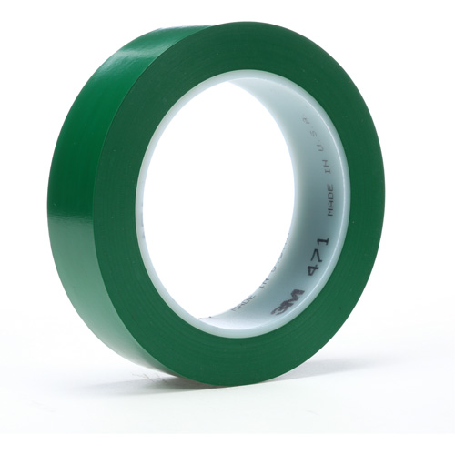 3M 471-3/4X36-GRN 471 Vinyl Tape, 19 mm (3/4") W x 32.9 m (108') L, 5.2 mils, Green