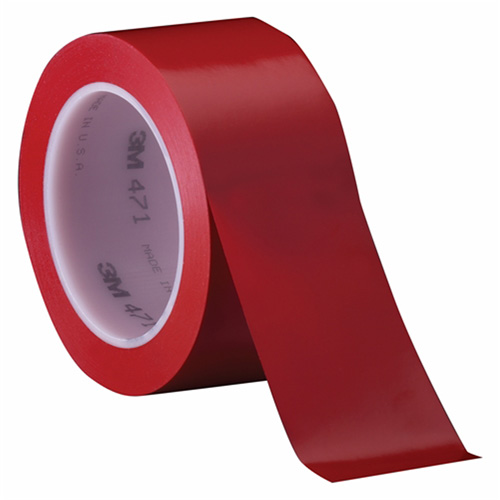 3M 471-4X36-RED 471 Vinyl Tape, 102 mm (4") W x 32.9 m (108') L, 5.2 mils, Red