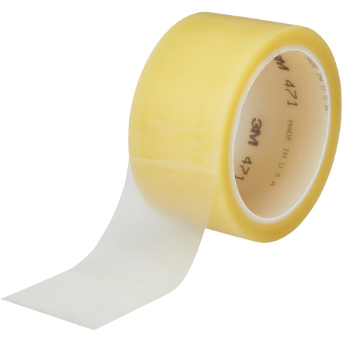 3M 471-1-1/2X36-CLR-I Ruban en vinyle 471, 38 mm (1-1/2") la x 32,9 m (108') lo, 5,3 mils, Transparent