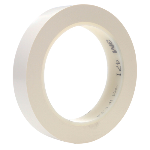 3M 471-1X36-WHT-IW 471 Vinyl Tape, 25.4 mm (1") W x 32.9 m (108') L, 5.3 mils, White