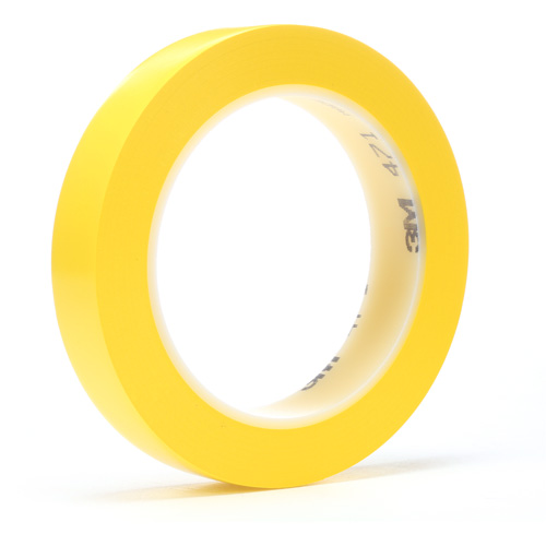 3M 471-1/4X36-YLW 471 Vinyl Tape, 6 mm (1/4") W x 32.9 m (108') L, 5.2 mils, Yellow