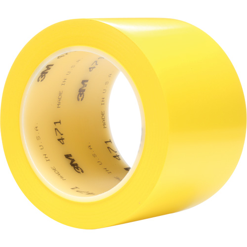 3M 471-3X36-YLW-BULK Ruban en vinyle 471, 76,2 mm (3") la x 32,9 m (108') lo, 5,2 mils, Jaune