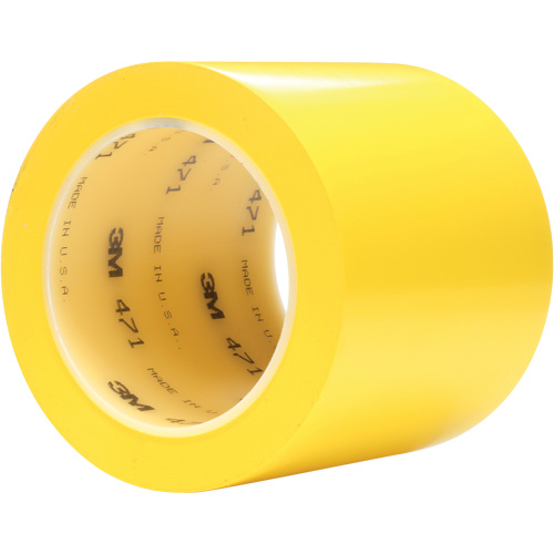 3M 471-4X36-YLW Ruban en vinyle 471, 102 mm (4") la x 32,9 m (108') lo, 5,2 mils, Jaune