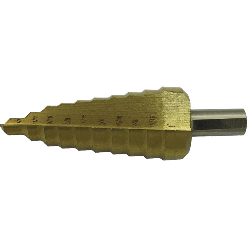 JET 579208 Jet-Kut&reg; 9-Step Super Premium M35 Step Drill, 1/4" - 3/4" , 1/16" Increments, High Speed Steel