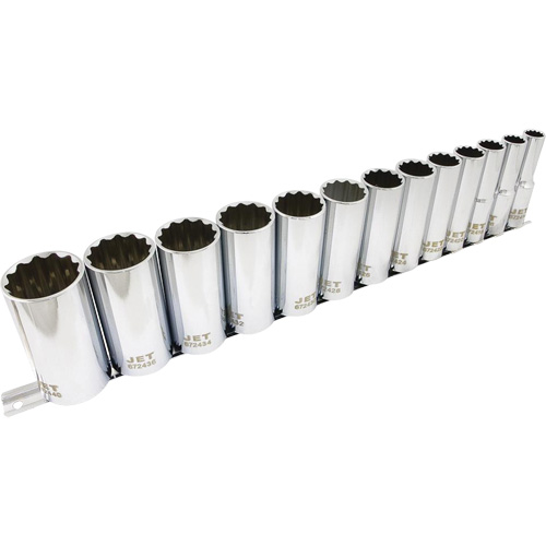 JET 601318 SS1213D-12 SAE 12-Point Socket Set, 13 Pcs, 1/2" Drive Size, Deep