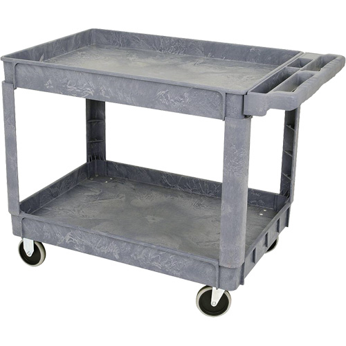 JET 842909 JPTC-3624 Heavy-Duty Polypropylene Shop Cart, 2 Tiers, 46" W x 25-1/2" D x 33-1/4" H, 500 lbs. Cap.