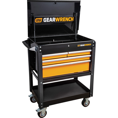 Gearwrench 83168 Chariot utilitaire, 4 tiroirs, 33" lo x 21" la x 42" h, Noir/Orange