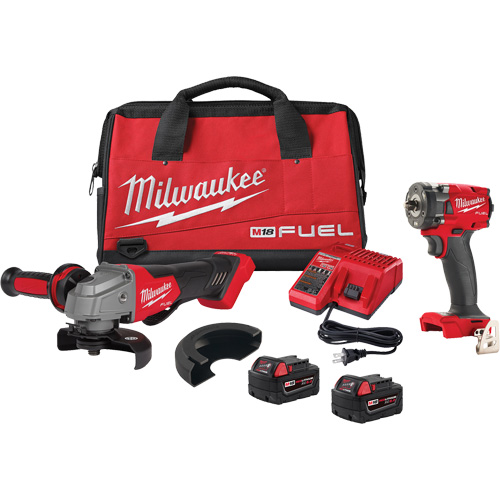 Milwaukee 2991-22 M18 Fuel Compact Impact Wrench & Grinder Kit, Lithium-Ion, 18 V