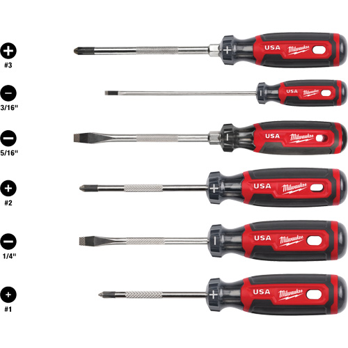Milwaukee MT200-6 Cushion Grip Screwdriver Set, 6 Pcs.