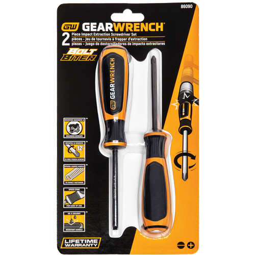 Gearwrench 86090 Bolt Biter Dual Material Extraction Screwdriver Set, 2 Pcs.