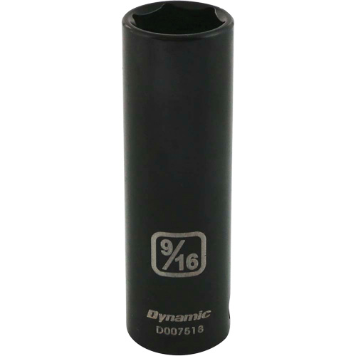 Gray Tools D007518 Douille SAE, Chocs, 9/16", Prise 3/8", 6 pans, Profond