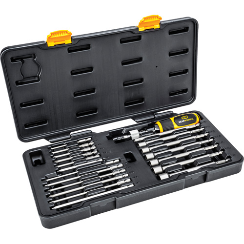 Gearwrench 89620 20 Pc. 1/4" Drive Torque Screwdriver Set, 10 - 50 in. lbs. Torque Range, 16" Length
