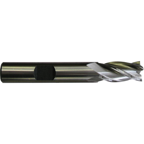 Clarkson Osborn EM04024 Uncoated Center Cut Weldon Shank End Mill, 3/8" Dia., 2-1/2" L, 4 Flutes, 3/8" Shank, Cobalt