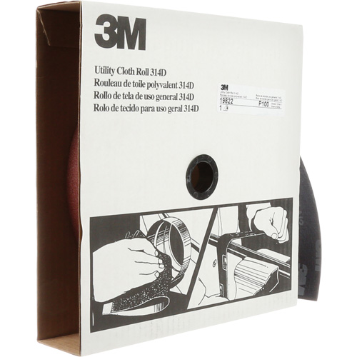 3M AB19821 Utility Sanding Roll 314D, Aluminum Oxide, 2" W x 150' L, 120J Grit