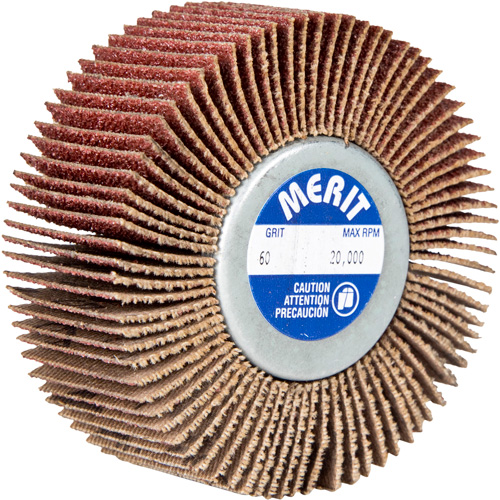 Merit 08834135003 Grind-O-Flex Mini Quick-Change Flap Wheel, Aluminum Oxide, 120 Grit, 3" x 1/2" x 1/4"-20