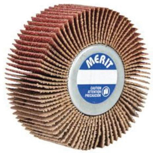 Merit 08834130750 Super Finish Mini Flap Wheel, Aluminum Oxide, 120 Grit, 3" x 1" x 1/4"-20