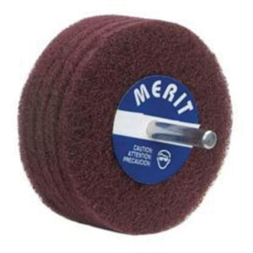 Merit 08834131557 Abrasotex Non-Woven Disc Wheel, 3" Dia., Fine Grit, Aluminum Oxide
