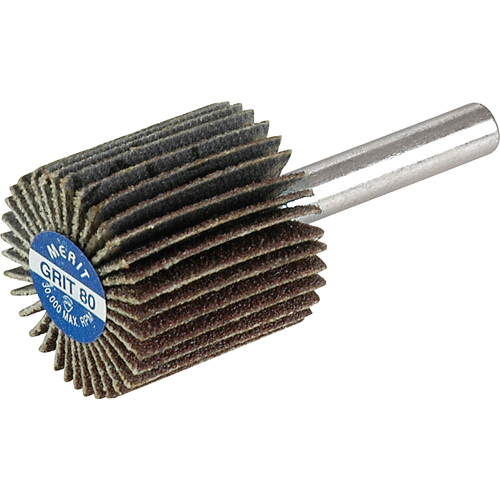 Merit 08834137311 Flap Wheels - Mandrel Mounted Flap Wheels, Aluminum Oxide/Ceramic, 80 Grit, 1" x 1" x 1/4"