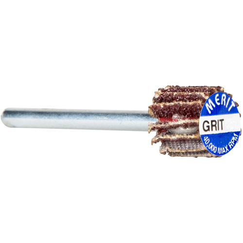 Merit 08834137473 Grind-O-Flex Micro-Mini Flap Wheel, Aluminum Oxide, 180 Grit, 3/8" x 3/8" x 1/8"