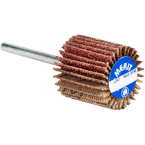 Merit 08834137592 High Performance Micro-Mini Flap Wheel, Aluminum Oxide, 120 Grit, 3/4" x 3/4" x 1/8"