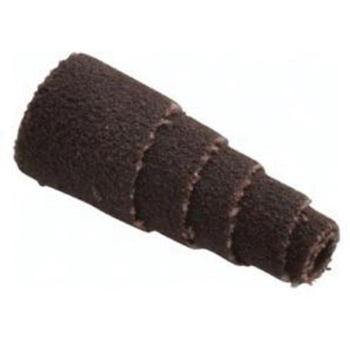 Merit 08834181717 Cartouche de bandes abrasives coniques ALO, 120 Grain, 3/8" dia., Oxyde d'aluminium, 1" lo, 1/8" Dimension de l'arbre