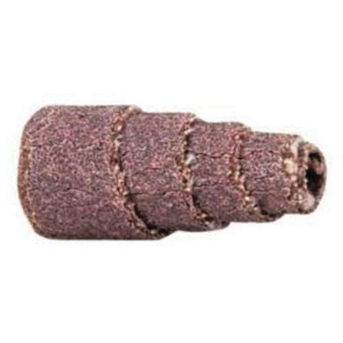 Merit 08834181734 Cartouche de bandes abrasives coniques ALO, 60 Grain, 1/2" dia., Oxyde d'aluminium, 1" lo, 1/8" Dimension de l'arbre