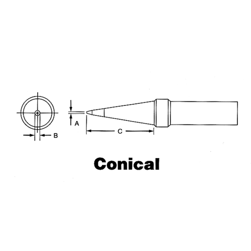 Weller PTO7 Postes de brasage WTCPT &agrave; temp&eacute;rature contr&ocirc;l&eacute;e - Pointes de s&eacute;rie PT, Conique long