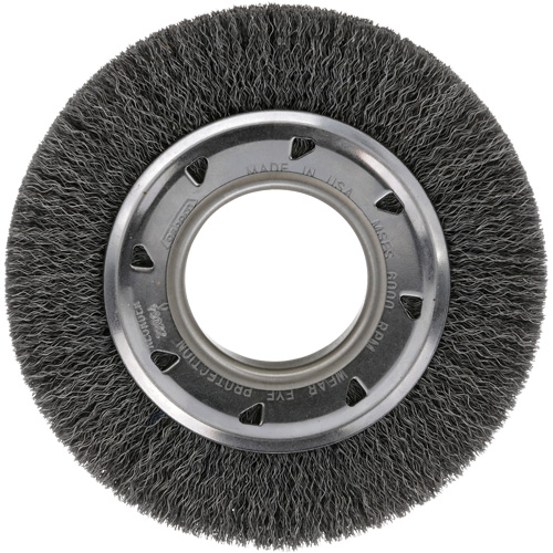 Osborn 0002204500 Crimped Wire Wheel Brush - Medium Face, 4-1/4" Dia., 0.012 Fill, 2" Arbor