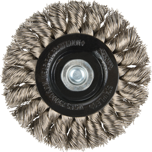 Osborn 0002618800 Brosses rotatives &agrave; fils nou&eacute;s - Brosse rotative &agrave; fils nou&eacute;s a/queue 1/4", Fils nou&eacute;s standards, Dia. 3", Fils 0,014", Acier inoxydable