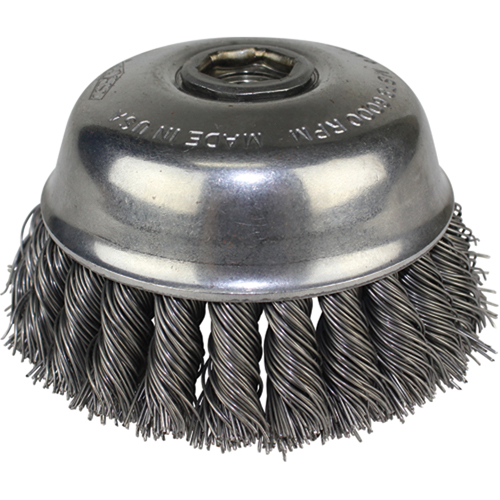 Osborn 0003303400 Knot Wire Cup Brushes, 6" Dia. x 5/8"-11 Arbor