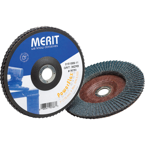 Merit 77696090083 Disques &agrave; lamelles - Merit Zirconia, 4-1/2" x 7/8", Type 27, Grain 60, Zirconium