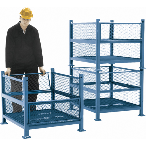 M & P Tool Products SCE-E-GW2 Conteneurs en m&eacute;tal grillag&eacute;, 2 panneaux repliables, Capacit&eacute; 2500 lb, 34,5" la x 40,5" p x 32,25" h