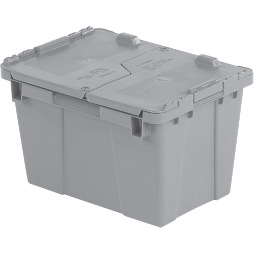 Orbis 5320403 Flipak&reg; Polyethylene Plastic (PE) Distribution Containers, 15.2" x 10.9" x 9.7", Grey