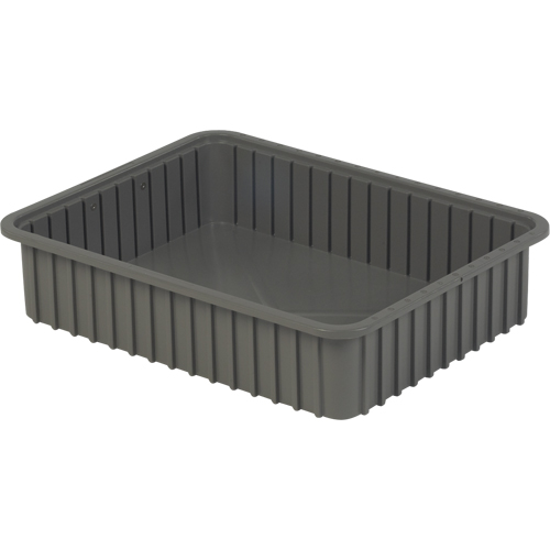 Lewis Bins+ 6001003 Divider Box&reg; Containers, Polyethylene, 22.4" W x 17.4" D x 5" H, Grey