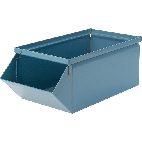Stackbin 1-4SB-B Steel Bin, 100 lbs. Cap., 12" W x 20-1/2" D x 9-1/2" H, Blue