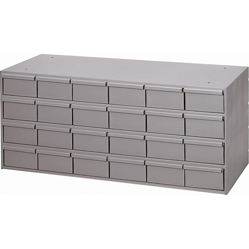 Durham Manufacturing 007-95 Casiers &agrave; tiroirs industriels, 24 tiroirs, 33-3/4" la x 11-5/8" p x 14-3/8" h, Gris