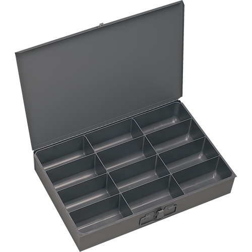 Durham Manufacturing 115-95 Boîtes &agrave; fond courb&eacute;, Acier, 12 compartiments, 18" la x 12" p, 3" h, Gris