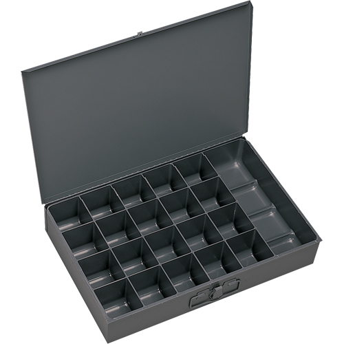 Durham Manufacturing 109-95 Boîtes &agrave; fond courb&eacute;, Acier, 21 compartiments, 18" la x 12" p, 3" h, Gris