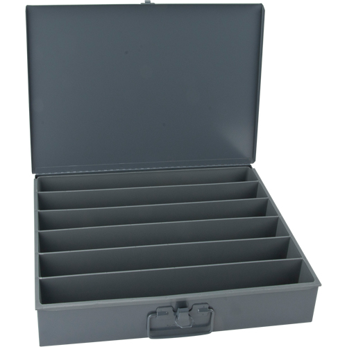 Durham Manufacturing 125-95 Boîtes en acier &agrave; compartiments &agrave; fond courb&eacute;, 18,34" la x 12,16" p x 3,16" h, 6 horizontaux compartiments
