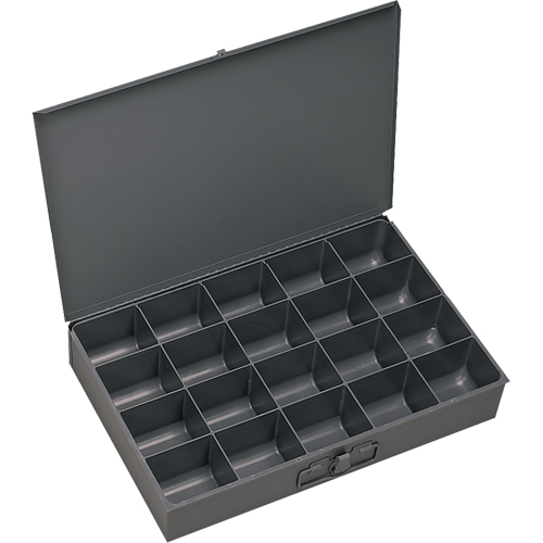 Durham Manufacturing 206-95 Boîtes &agrave; fond courb&eacute;, Acier, 20 compartiments, 13-3/8" la x 9-1/4" p, 2" h, Gris