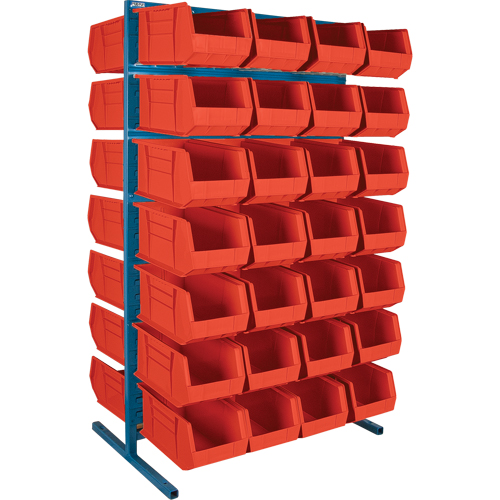 KLETON CB371 Double-Sided Stationary Bin Rack, 36" W x 24" D x 61" H, 56 Bins