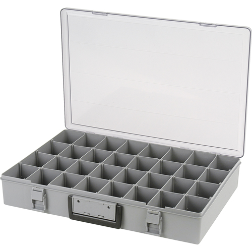Flambeau 1032-2 Boîte &agrave; compartiments, Plastique, 32 compartiments, 18-1/2" la x 13" p, 3" h, Gris