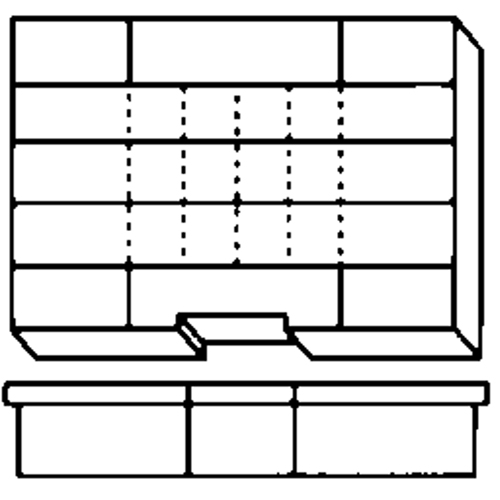 Flambeau 711-2 Boîte &agrave; compartiments, Plastique, 15-1/2" la x 11-3/4" p, 2-1/2" h, Gris