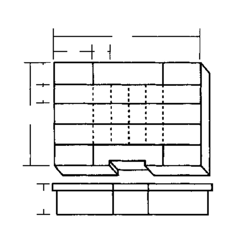 Flambeau 724-2 Boîte &agrave; compartiments, Plastique, 24 compartiments, 15-1/2" la x 11-3/4" p, 2-1/2" h, Gris