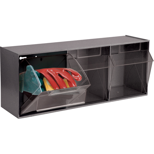 Quantum Storage System QTB303GY Syst&egrave;me de casiers modulaires Tip-Out, 23-5/8" la x 7-3/4" p x 9-1/2" h, 3 tiroirs