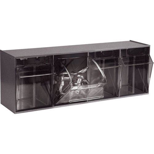 Quantum Storage System QTB304GY Syst&egrave;me de casiers modulaires Tip-Out, 23-5/8" la x 6-5/8" p x 8-1/8" h, 4 tiroirs